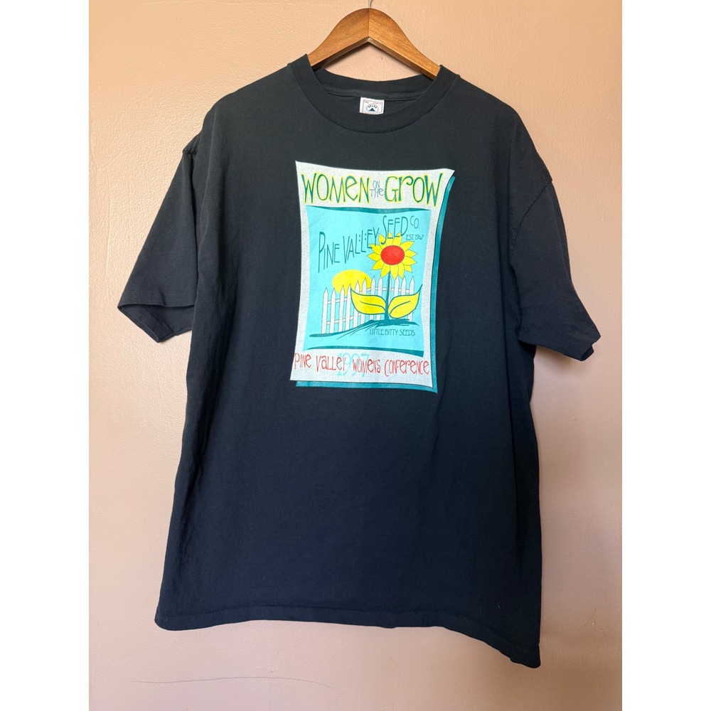 Vintage Delta XXL Black Cotton T-Shirt 1997 Pine Valley Womens Conference Tee